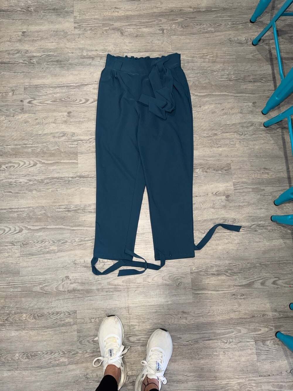 Grace Karin Women's High Waist Paper Bag Pencil Pants with Bow-Knot Cuffs